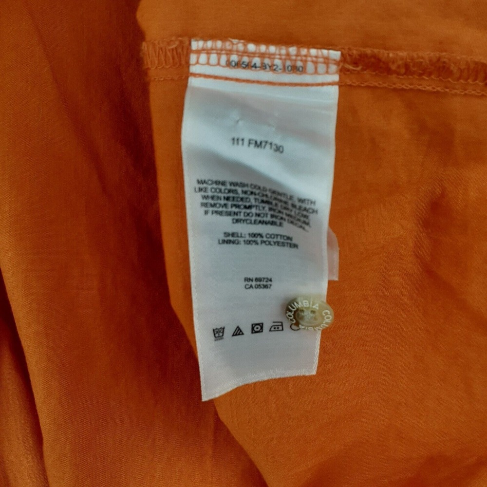 Columbia PFG Mens Large Button Up Orange Shirt Vented Back Fishing Cargo Pockets - Picture 7 of 12